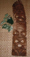 Hawaiian Tikis and Wooden War Masks